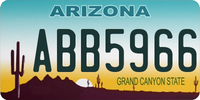 AZ license plate ABB5966