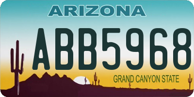 AZ license plate ABB5968