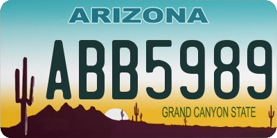 AZ license plate ABB5989