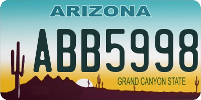 AZ license plate ABB5998
