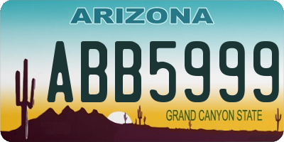 AZ license plate ABB5999