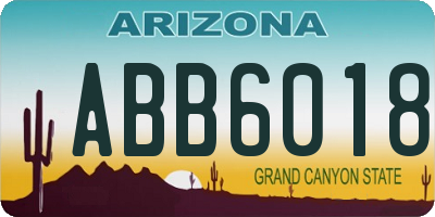 AZ license plate ABB6018