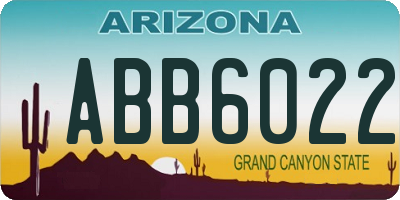 AZ license plate ABB6022