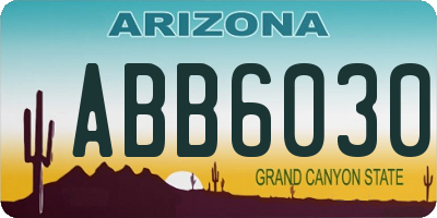 AZ license plate ABB6030