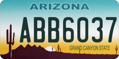 AZ license plate ABB6037