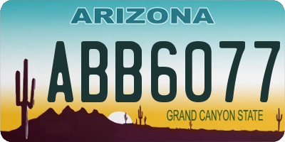 AZ license plate ABB6077