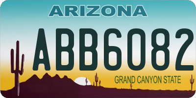 AZ license plate ABB6082