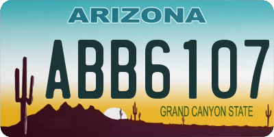 AZ license plate ABB6107