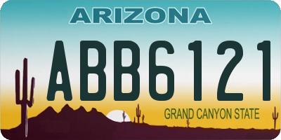 AZ license plate ABB6121