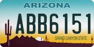 AZ license plate ABB6151