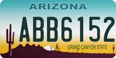 AZ license plate ABB6152