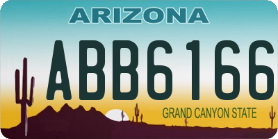AZ license plate ABB6166