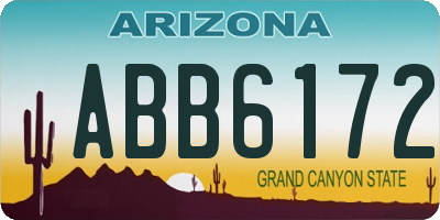 AZ license plate ABB6172