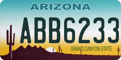 AZ license plate ABB6233