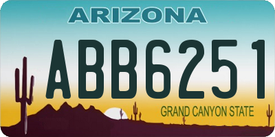 AZ license plate ABB6251