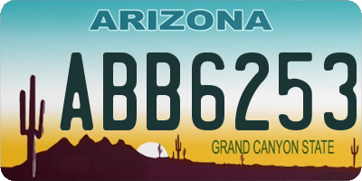 AZ license plate ABB6253