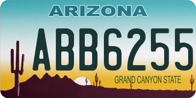 AZ license plate ABB6255