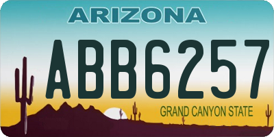 AZ license plate ABB6257