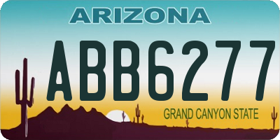AZ license plate ABB6277