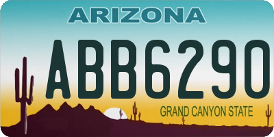 AZ license plate ABB6290