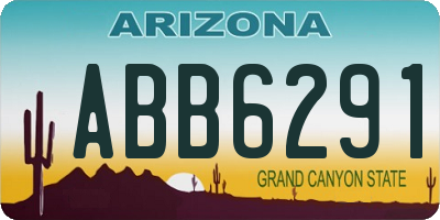 AZ license plate ABB6291