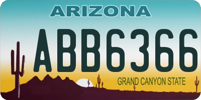 AZ license plate ABB6366