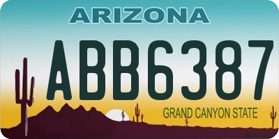 AZ license plate ABB6387
