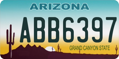 AZ license plate ABB6397