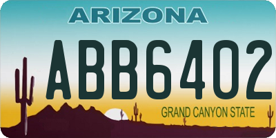 AZ license plate ABB6402