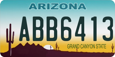 AZ license plate ABB6413