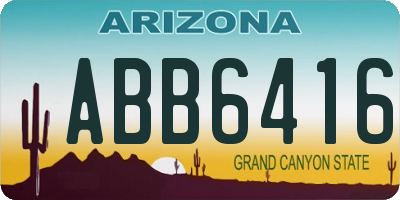 AZ license plate ABB6416