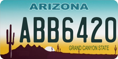 AZ license plate ABB6420