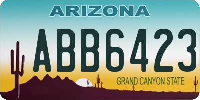 AZ license plate ABB6423