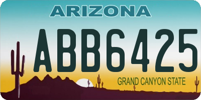AZ license plate ABB6425