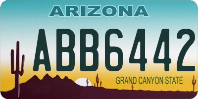 AZ license plate ABB6442