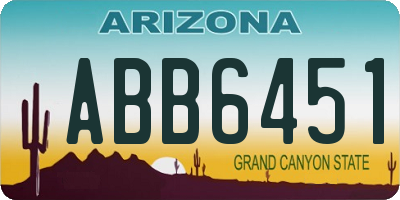 AZ license plate ABB6451