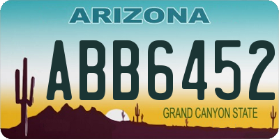 AZ license plate ABB6452