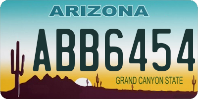 AZ license plate ABB6454