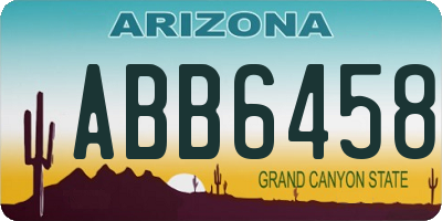 AZ license plate ABB6458
