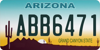 AZ license plate ABB6471