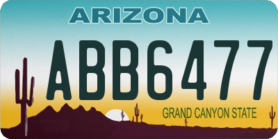 AZ license plate ABB6477
