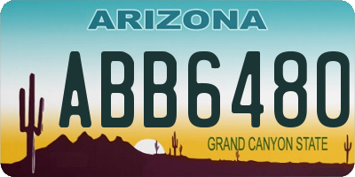 AZ license plate ABB6480