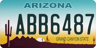 AZ license plate ABB6487