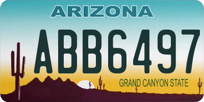 AZ license plate ABB6497
