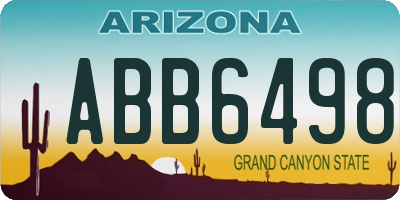 AZ license plate ABB6498