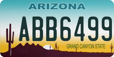 AZ license plate ABB6499