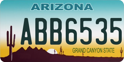 AZ license plate ABB6535