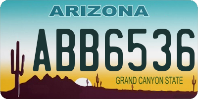 AZ license plate ABB6536