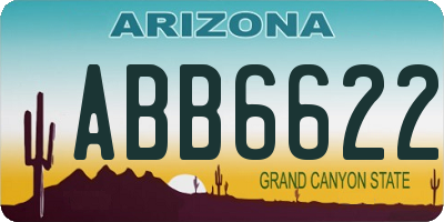 AZ license plate ABB6622