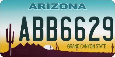 AZ license plate ABB6629
